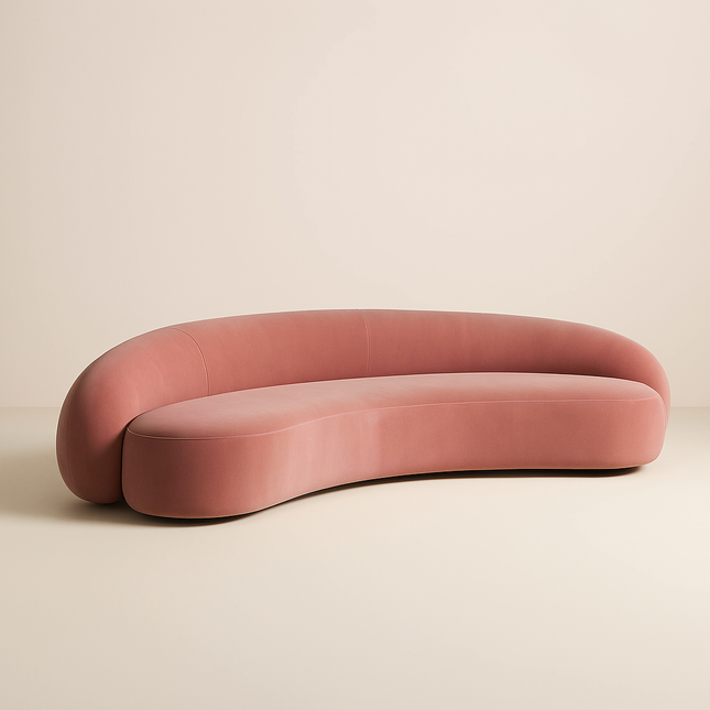 NimbusNest Modern Cloud Couch - Plush, Curved Sofa with Boucle Upholstery - Uber Decor