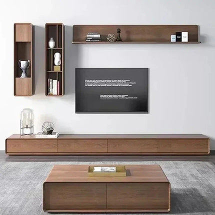 Trego Wall TV Unit With Coffee Table – Modern Space-Saving Furniture Set - Uber Decor