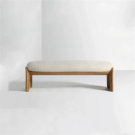 Sova Arc – Nordic Minimalist Solid Wood Bench with Comfort Cushion for Bedroom, Living Room, or Entryway - Uber Decor