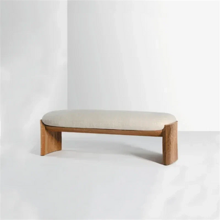 Sova Arc – Nordic Minimalist Solid Wood Bench with Comfort Cushion for Bedroom, Living Room, or Entryway - Uber Decor
