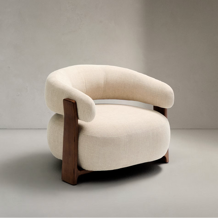 Tranquil Arc Living Room Chair Mid Century Modern American Inspired Solid Wood Frame Fixed Base Contemporary Chair Lounge and Bedroom