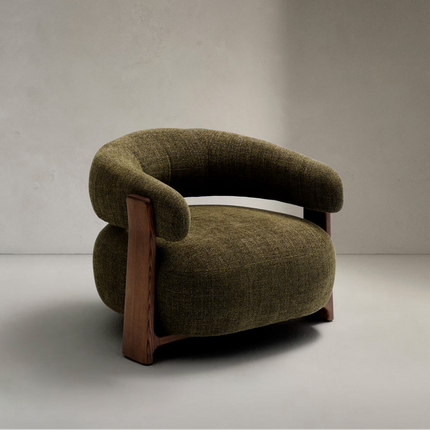 Tranquil Arc Living Room Chair Mid Century Modern American Inspired Solid Wood Frame Fixed Base Contemporary Chair Lounge and Bedroom