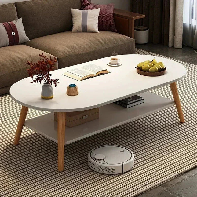 Orinoco Luxe Modern Coffee Table Polished Walnut Veneer Top with Brass Trim Versatile Round Centerpiece for Living Room or Dressing Corners - Uber Decor