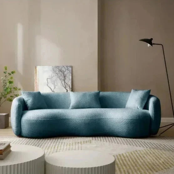 Delhi 94" Curved Sofa- Modern Curved Sofa in Boucle Fabric- Soft and Comfortable Seating - Uber Decor