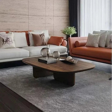 Thames Nova Nordic Minimalist Coffee Table with Solid Walnut Top Wooden Legs Matte Finish Luxury Modern Decor for Living Room - Uber Decor