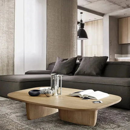 Thames Nova Nordic Minimalist Coffee Table with Solid Walnut Top Wooden Legs Matte Finish Luxury Modern Decor for Living Room - Uber Decor
