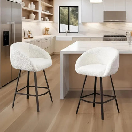 Talise 360 Revolving Swivel Bar Stool- Modern Counter Height Tall Bar Chair for Kitchen Counter or Cafe - Uber Decor