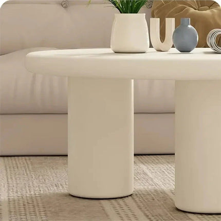 Tisza Cream Cloud Coffee Table Set Round MDF Tops Soft Edges Nesting Design Minimalist Accent for Small Apartments and Modern Living Rooms - Uber Decor
