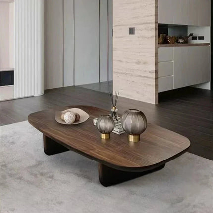 Thames Nova Nordic Minimalist Coffee Table with Solid Walnut Top Wooden Legs Matte Finish Luxury Modern Decor for Living Room - Uber Decor