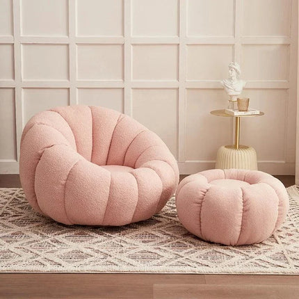 Pumpkin Hue Ottoman Stool Chair - Soft Stool & Footrest for Living Room or Bedroom Modern Living Room Furniture - Uber Decor