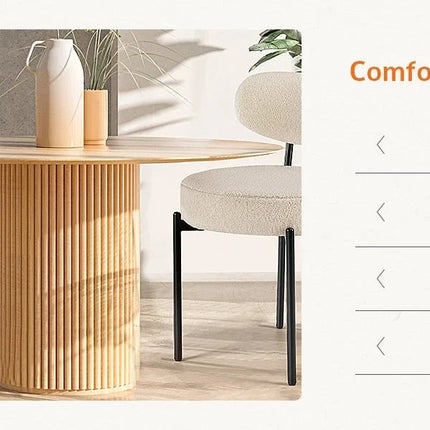 NUBOLO – Modern Plush Dining Chair Set with Curved Backrest & Metal Legs for Kitchen & Living Room Spaces - Uber Decor