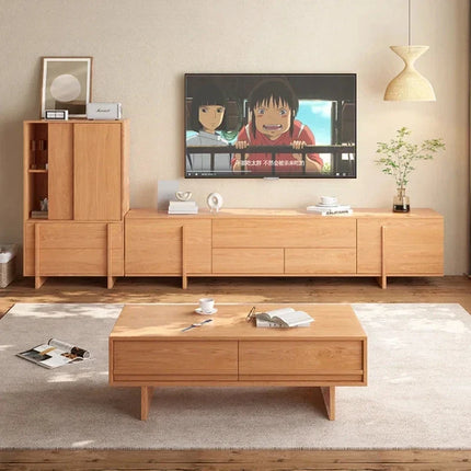Tovoa Wood – Modern TV Cabinet, Scandinavian Inspired Console, Living Room Entertainment Unit - Uber Decor
