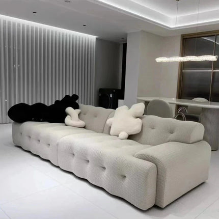 Luanda 3-Seater Italian Designer Sofa – Luxury Floor Lounge Sectional Loveseat for Living Room & Home Décor - Uber Decor