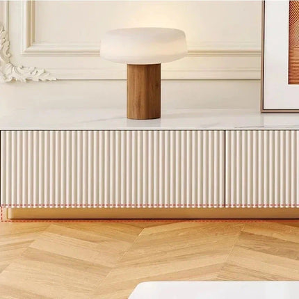 Nuvano Line – Luxury TV Cabinet, Modern Fluted Console, Minimalist Design, Low Base, Living Room Entertainment Unit - Uber Decor