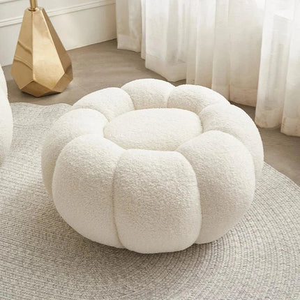 Pumpkin Hue Ottoman Stool Chair - Soft Stool & Footrest for Living Room or Bedroom Modern Living Room Furniture - Uber Decor