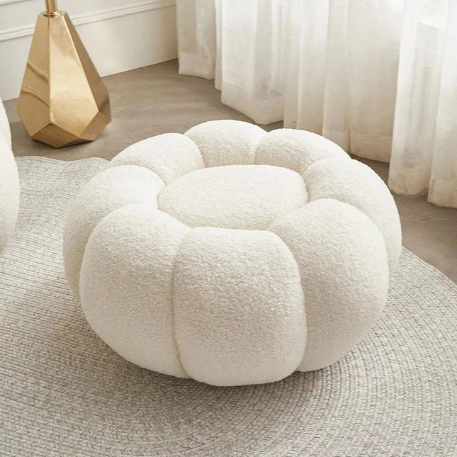 Pumpkin Hue Ottoman Stool Chair - Soft Stool & Footrest for Living Room or Bedroom Modern Living Room Furniture - Uber Decor