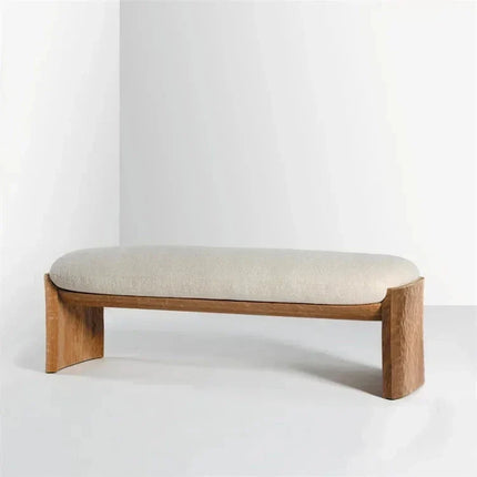 Sova Arc – Nordic Minimalist Solid Wood Bench with Comfort Cushion for Bedroom, Living Room, or Entryway - Uber Decor