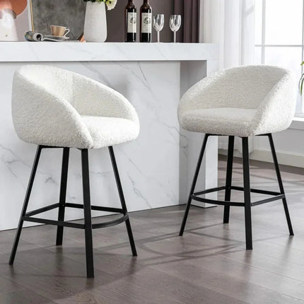Talise 360 Revolving Swivel Bar Stool- Modern Counter Height Tall Bar Chair for Kitchen Counter or Cafe - Uber Decor