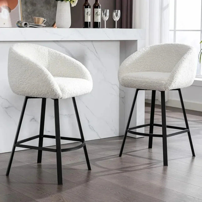 Talise 360 Revolving Swivel Bar Stool- Modern Counter Height Tall Bar Chair for Kitchen Counter or Cafe - Uber Decor