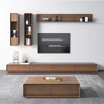 Trego Wall TV Unit With Coffee Table – Modern Space-Saving Furniture Set - Uber Decor