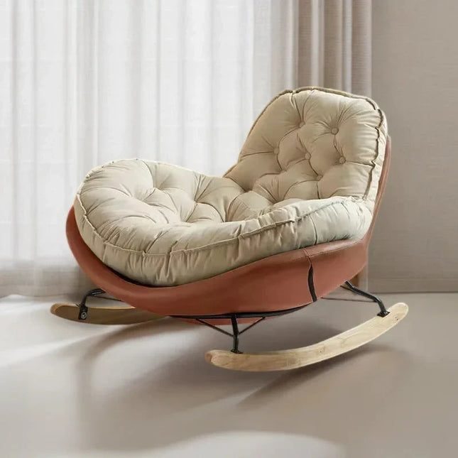 Celyra- Nordic Modern Accent Wide Base Tufted Armchair Rocking Accent Chair for Reading Room or Living Room - Uber Decor