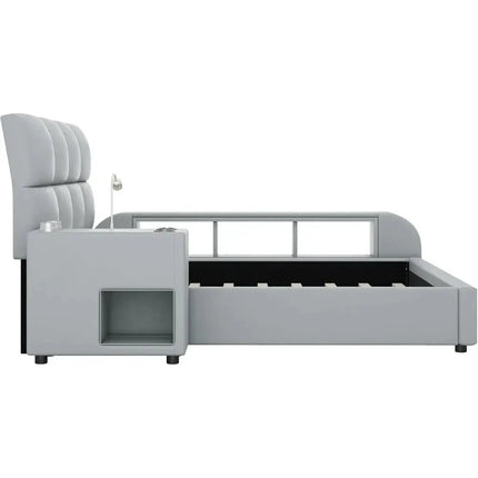 Slumber Edge Contemporary Curved Platform Bed with Storage – Modern Bedroom Essential - Uber Decor