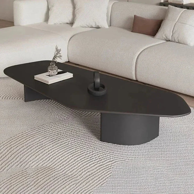 Volga Noir Modern Irregular Wooden Coffee Table for Living Rooms Hotels and Apartments - Uber Decor