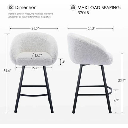 Talise 360 Revolving Swivel Bar Stool- Modern Counter Height Tall Bar Chair for Kitchen Counter or Cafe - Uber Decor