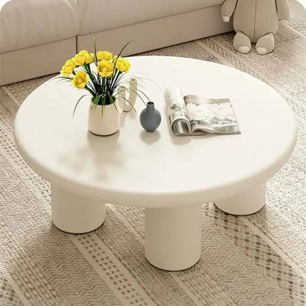 Tisza Cream Cloud Coffee Table Set Round MDF Tops Soft Edges Nesting Design Minimalist Accent for Small Apartments and Modern Living Rooms - Uber Decor