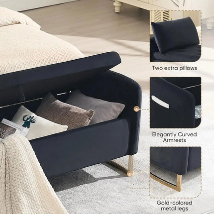 Norelle Contemporary Luxe Flip Top Storage Bench – Modern American-Inspired King Bed Companion for Bedroom & Lounge - Uber Decor