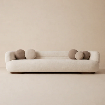 SereneCurve Luxury Bouclé Sofa – Contemporary 3-Seater Boucle Couch for Modern Living Rooms