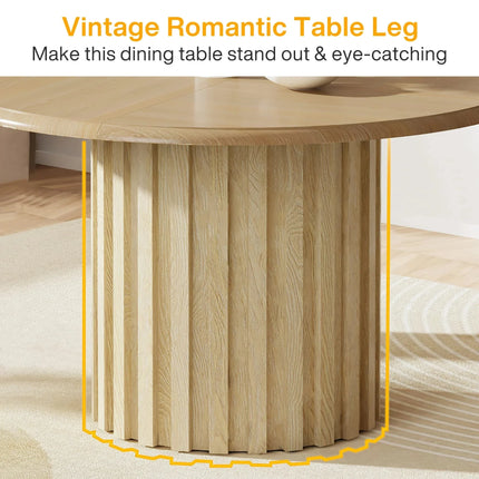 Bellewood French Round Dining Set – Custom Solid Wood with Upholstered Chairs, 4 Seater for Formal Dining Room - Uber Decor