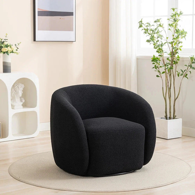 Aleris- Modern Upholstered 360 Degree Swivel Accent Barrel Arm Chair for Living Room or Office - Uber Decor