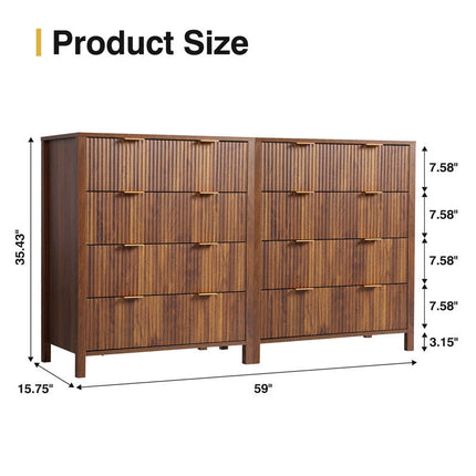 Stratus Grove Modern Walnut Dresser – Vertical Cabinet for Bedroom, Living Room, or Entryway Storage - Uber Decor