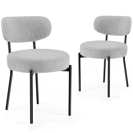 NUBOLO – Modern Plush Dining Chair Set with Curved Backrest & Metal Legs for Kitchen & Living Room Spaces - Uber Decor