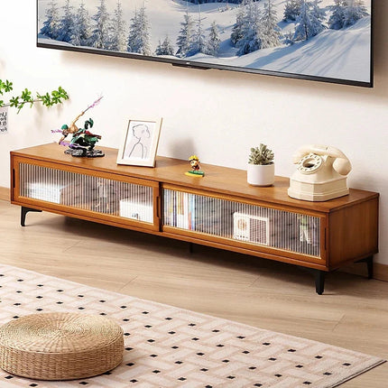 Solva Crest – Retro Modern TV Cabinet, Japandi Inspired Console - Uber Decor