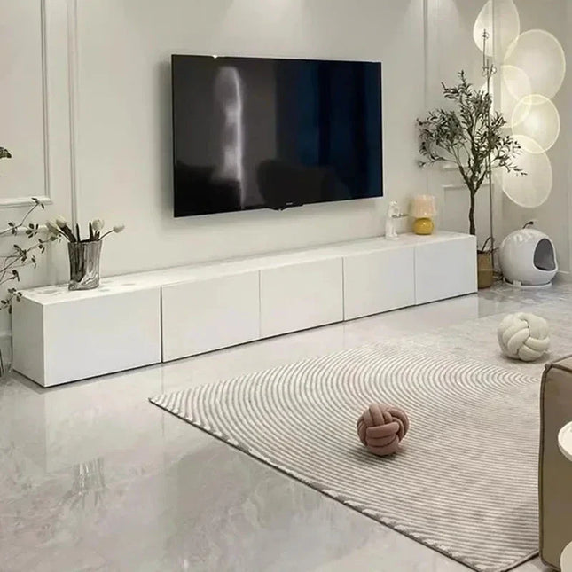 Lunexa Blanc – Ultra Minimal TV Cabinet, Scandinavian Inspired Console - Uber Decor