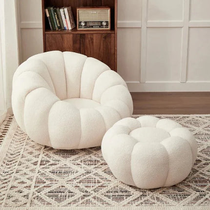 Pumpkin Hue Ottoman Stool Chair - Soft Stool & Footrest for Living Room or Bedroom Modern Living Room Furniture - Uber Decor