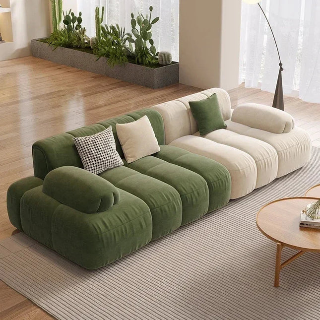 Lucca 3-Seater Postmodern Puff Sofa – Minimalist Lazy Couch for Living Room, Lounge, or Bedroom - Uber Decor
