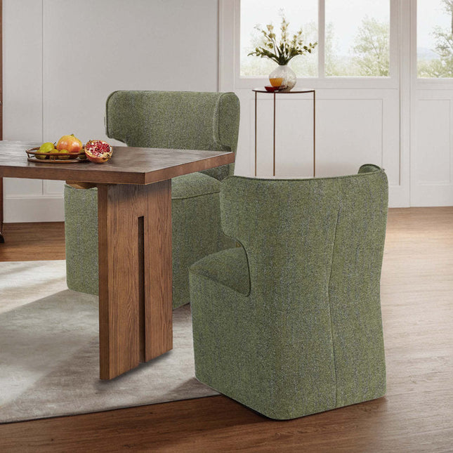 Olera Modern Dining Chair Custom Made Sculptural Wing Back Design Ideal for Dining Room Living - Uber Decor