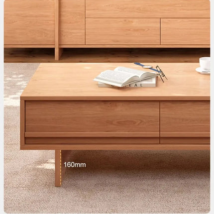 Tovoa Wood – Modern Coffee Table with Scandinavian Inspired TV Unit - Uber Decor