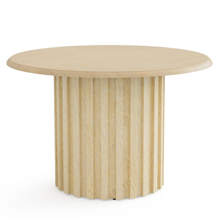 Bellewood French Round Dining Set – Custom Solid Wood with Upholstered Chairs, 4 Seater for Formal Dining Room - Uber Decor