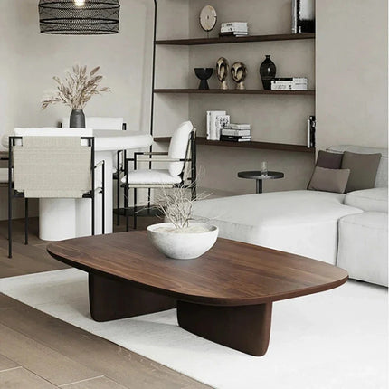 Thames Nova Nordic Minimalist Coffee Table with Solid Walnut Top Wooden Legs Matte Finish Luxury Modern Decor for Living Room - Uber Decor