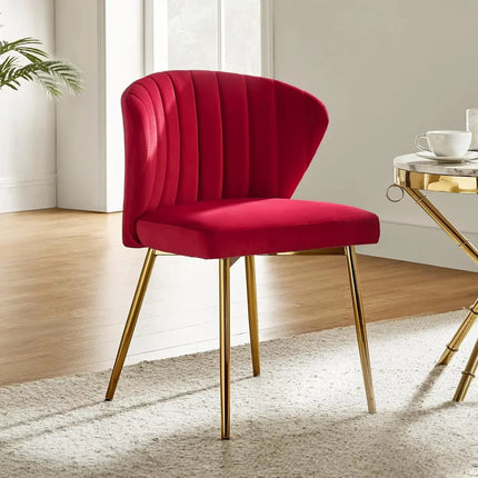 Soraya Modern Elegant Tufted Armless Accent Chair- Dining or Vanity Chair with Back Metal Legs - Uber Decor