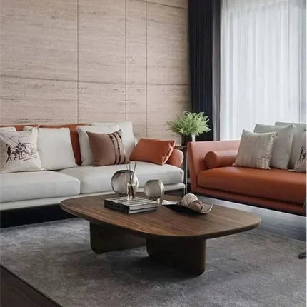 Thames Nova Nordic Minimalist Coffee Table with Solid Walnut Top Wooden Legs Matte Finish Luxury Modern Decor for Living Room - Uber Decor