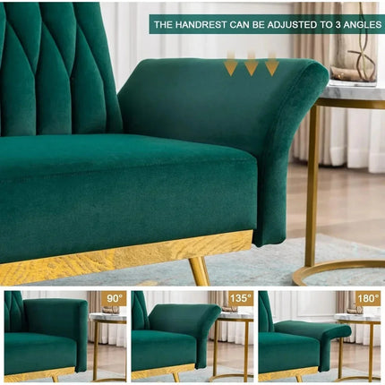 Selina- Modern Velvet Single Sofa Chair with Ottoman- Upholstered Tufted Lounge Accent Living Room Chair - Uber Decor