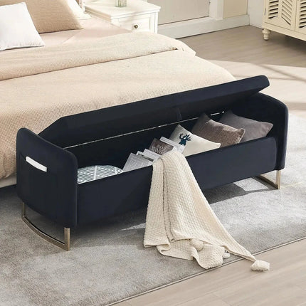Norelle Contemporary Luxe Flip Top Storage Bench – Modern American-Inspired King Bed Companion for Bedroom & Lounge - Uber Decor