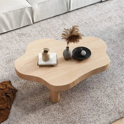 Tocantins Cloud Pine Coffee Table Organic Nordic Design Natural Pine Finish Rounded Legs Minimalist Centerpiece for Modern Living Spaces - Uber Decor