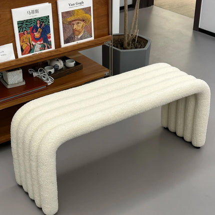 Nuvin Arc – Modern Nordic Bench with Sculptural Form | Minimalist Shoe Changing Stool for Entryways, Living Rooms, or Bedrooms - Uber Decor