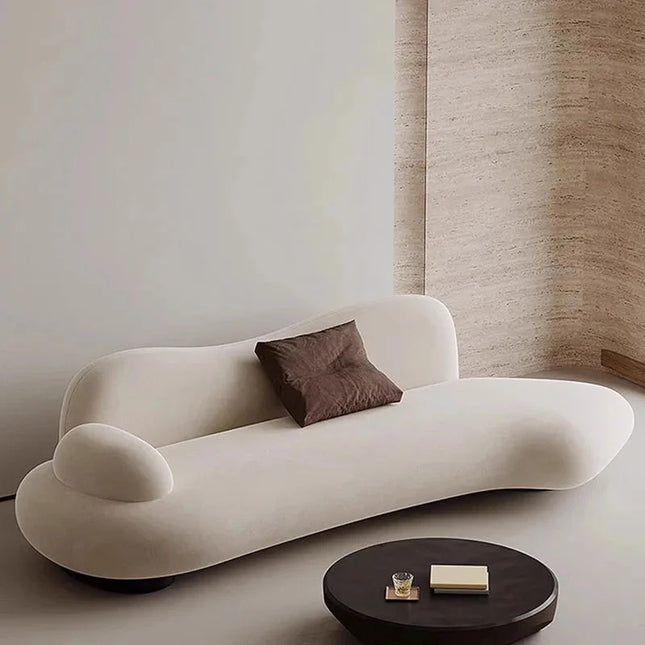 Villeta Nordic Lazy Living Room Sofa Set – Designer Double Sofas, Armchair & Puffs for Modern Lounge Décor - Uber Decor